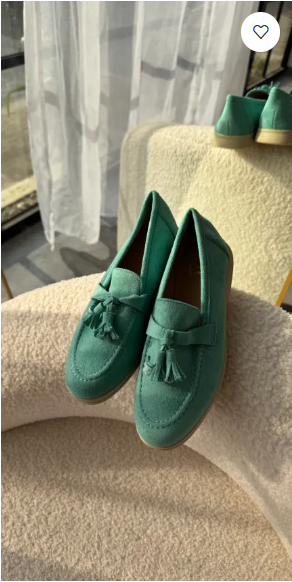 Emily Mint Suede Tassel Loafers