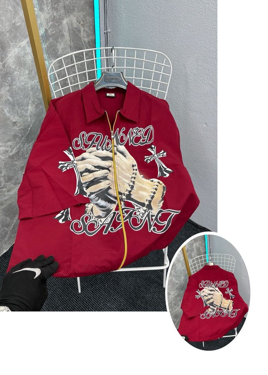 Chemise Rouge Religion Streetwear