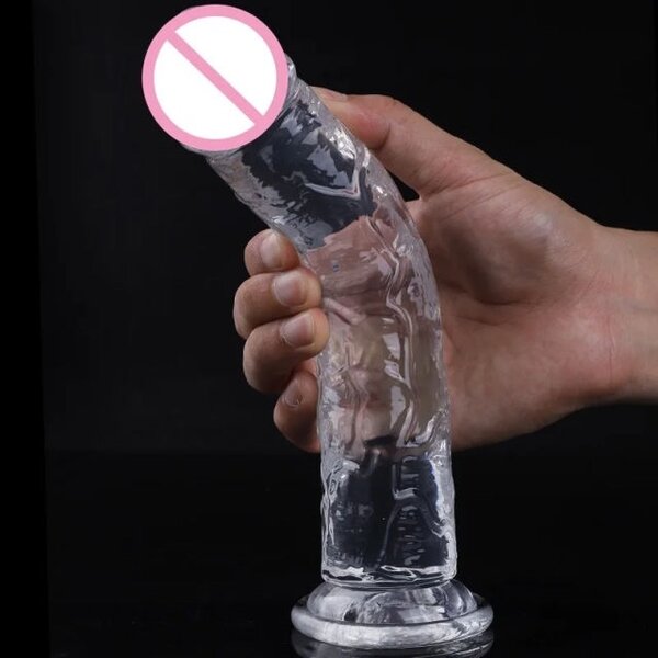 Transparent silicon dildo