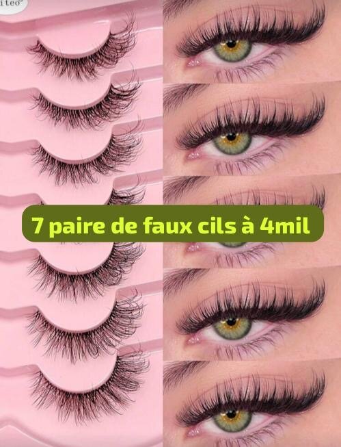 7 Paires Faux Cils Naturels