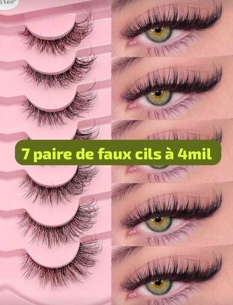 7 Paires Faux Cils Naturels