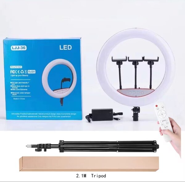 Anneau lumineux LED trépied
