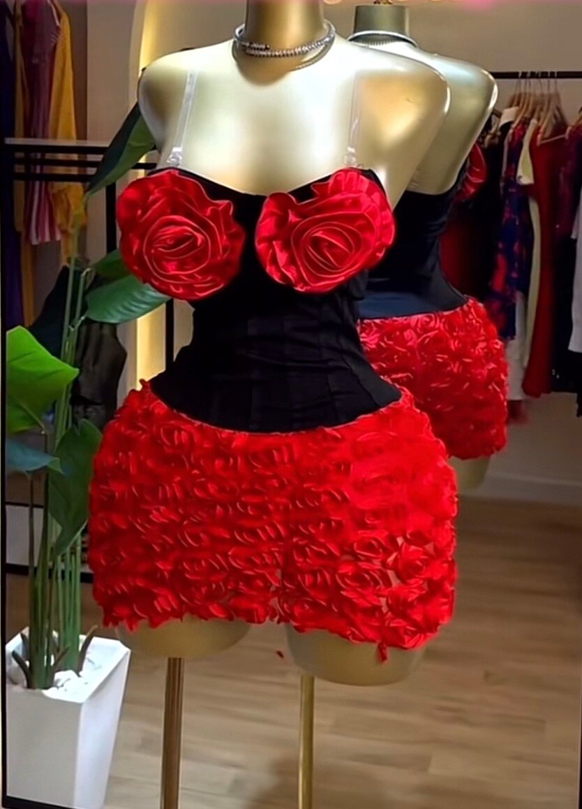 Robe cocktail glamour rose