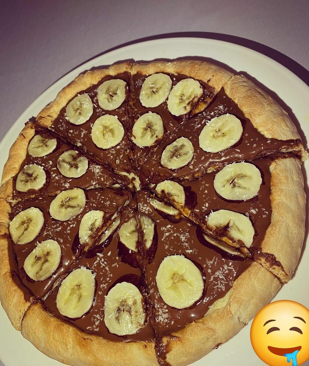 Pizza dessert banane chocolat