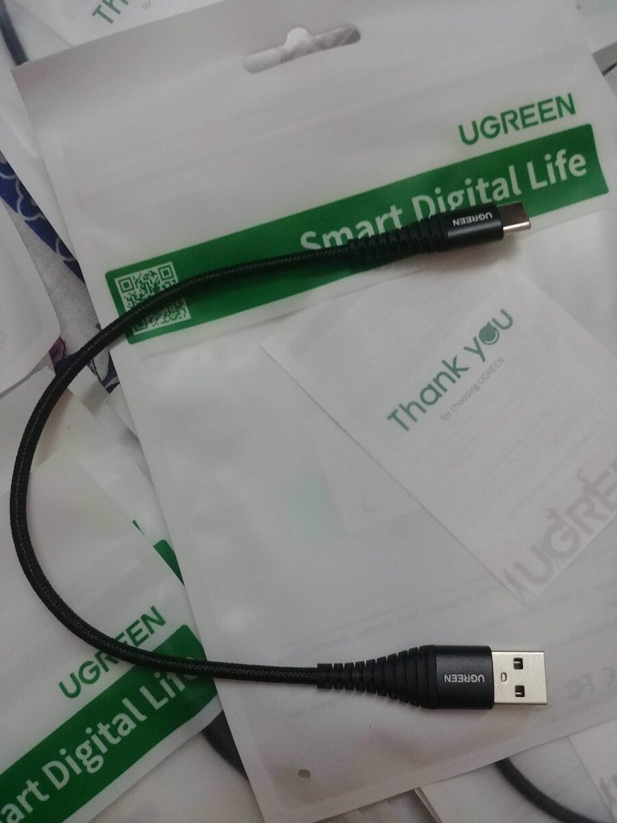 Ugreen USB 2.0A to USB-C 0.25m Black Cable