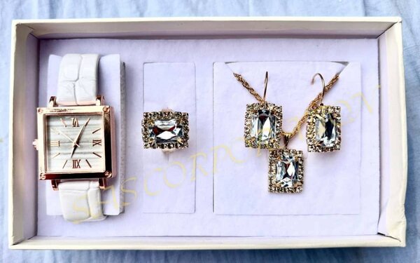 Ensemble Montre et Bijoux Éclatants