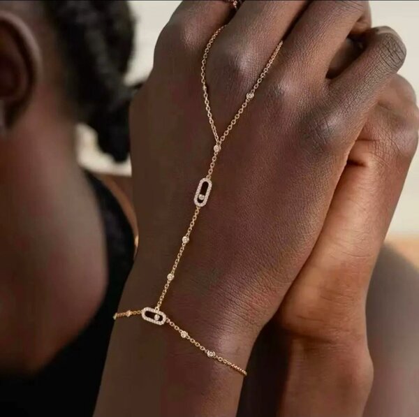 Elegant Gold Hand Chain Bracelet