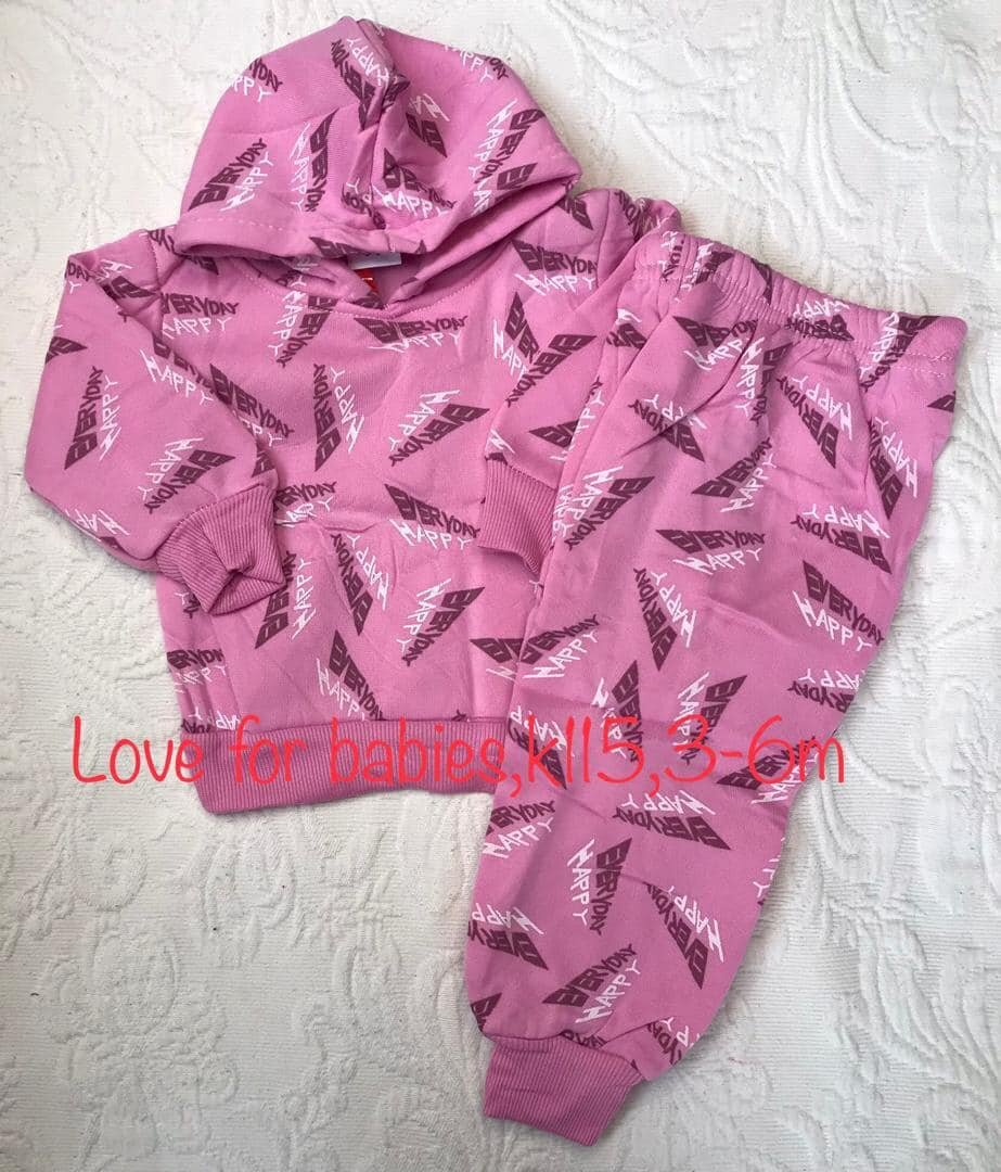Pink sports suit with print, 3-6m