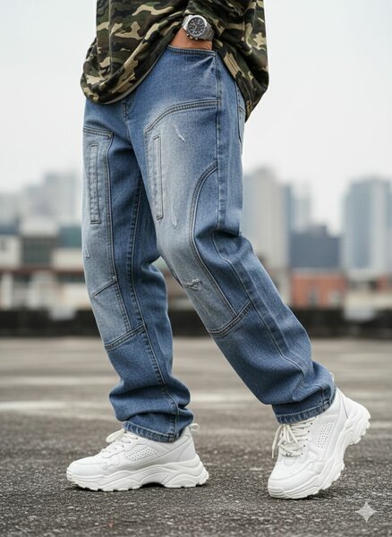 Pantalon cargo en denim pour homme