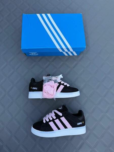 Baskets Campus noires roses enfants