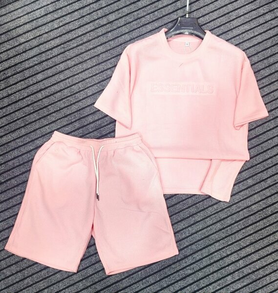Ensemble t-shirt + short rose ESSENTIALS
