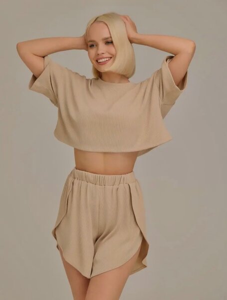 Костюм двойка (топ оверсайз+ шорты)
