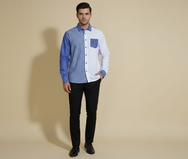 Chemise décontractée rayée homme