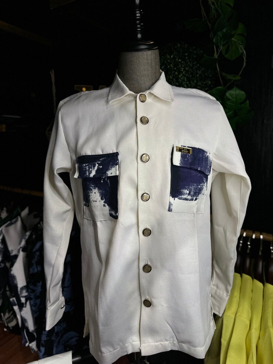 Chemise blanche artistique homme