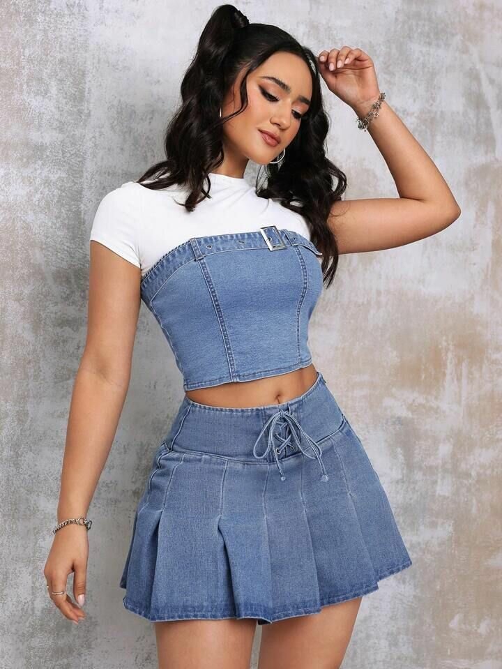 Jeans skirt and top