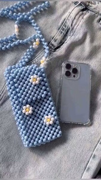 Sac téléphone perlé