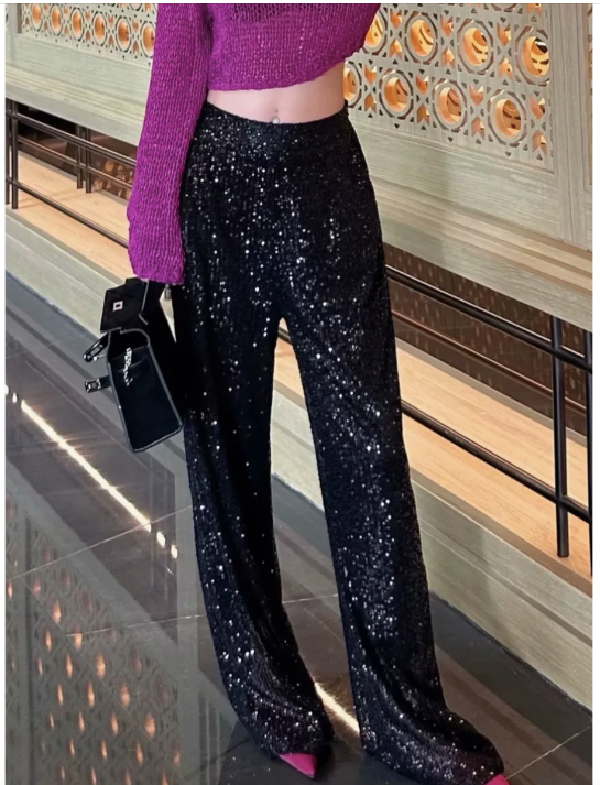 Брюки с пайетками