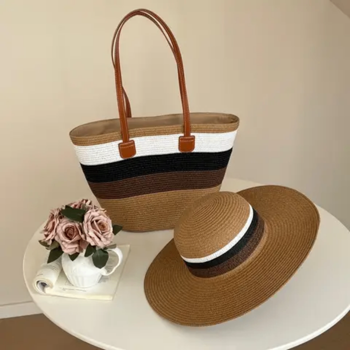 Ensemble chapeau et sac d'été