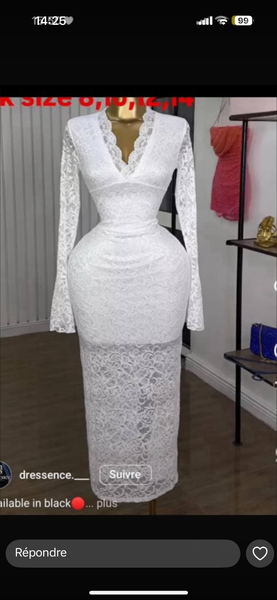 Robe en dentelle blanche élégante