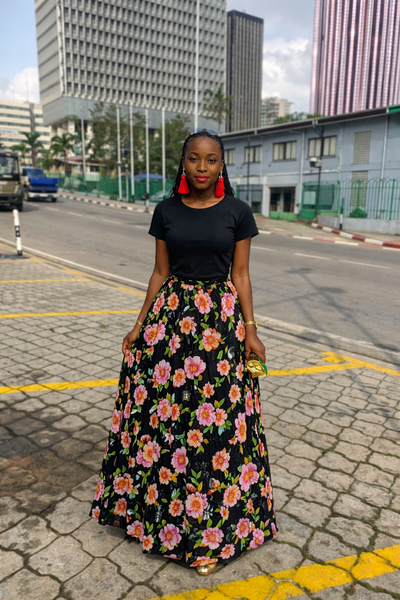 Jupe longue fleurie élégante