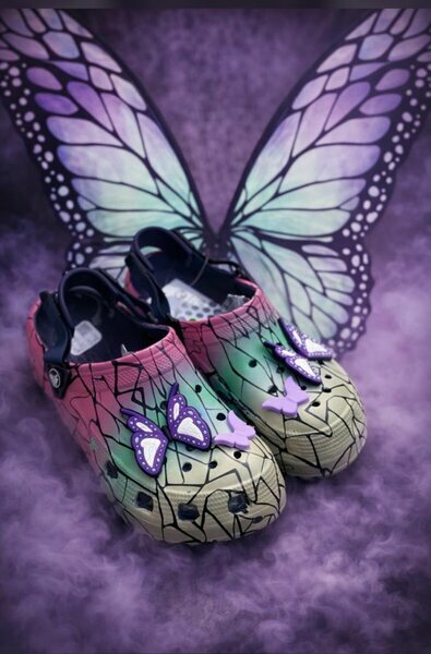 Sabots papillon multicolores femme