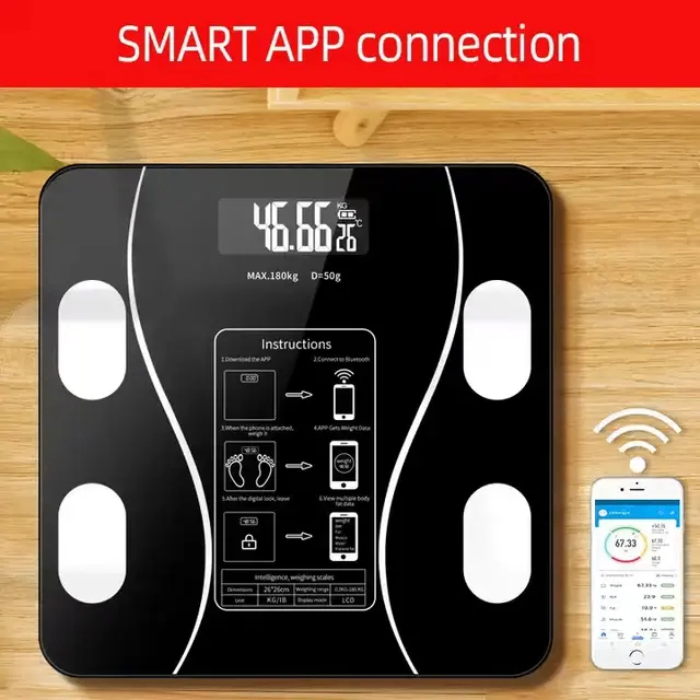 Bluetooth Smart Bathroom Body Fat Scale
