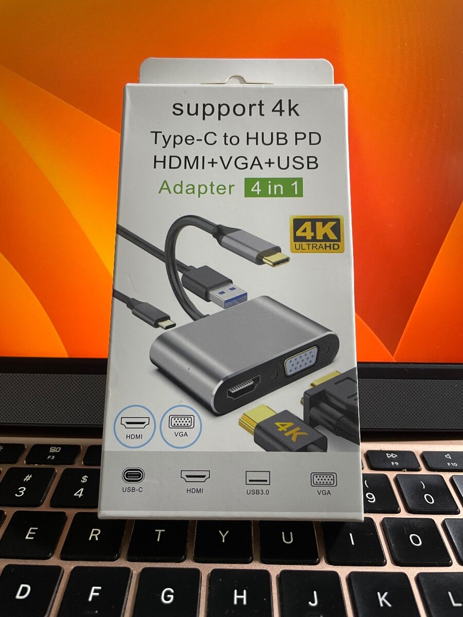 Adaptateur Type-C 4 en 1 HDMI VGA USB