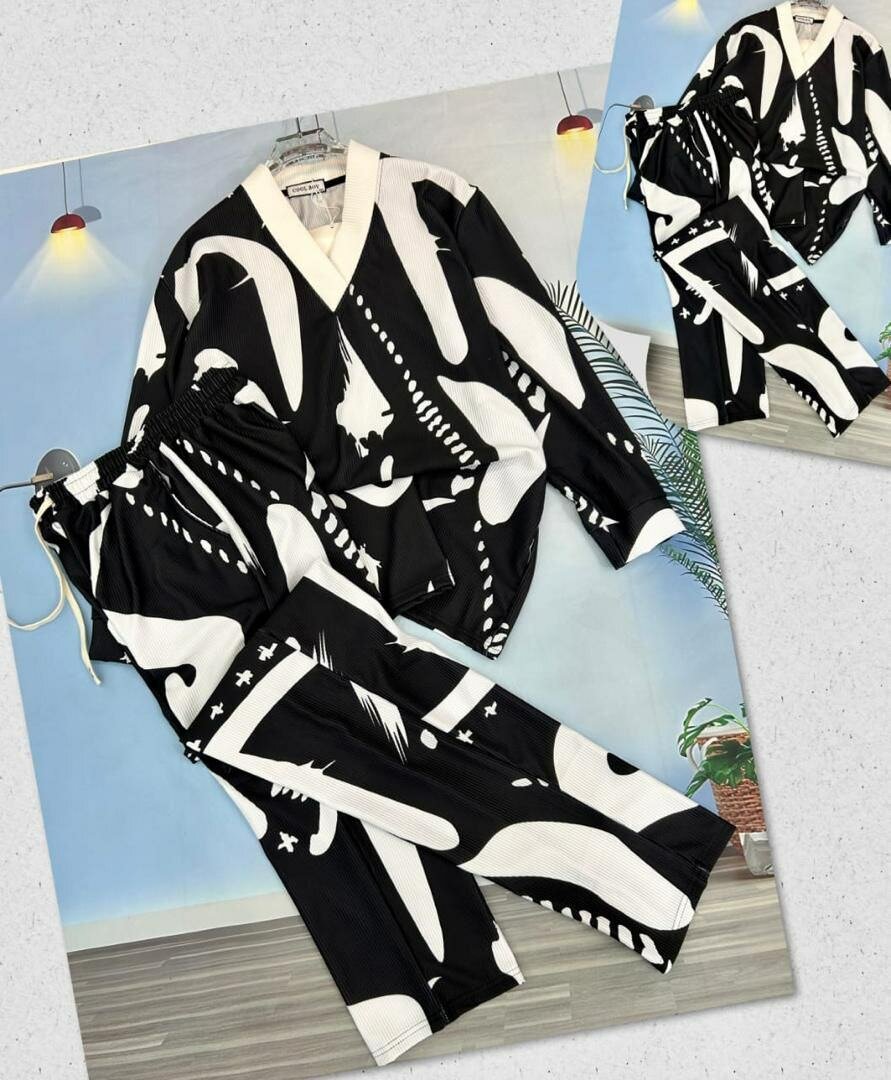 Pyjama ample en coton imprimé