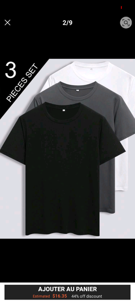 Lot de T-shirts Unis(3)