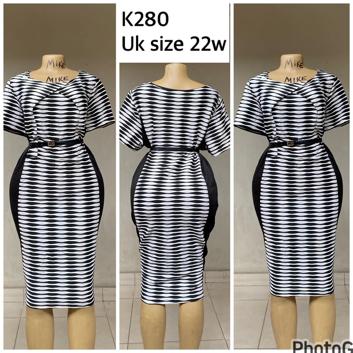 striped dress white
