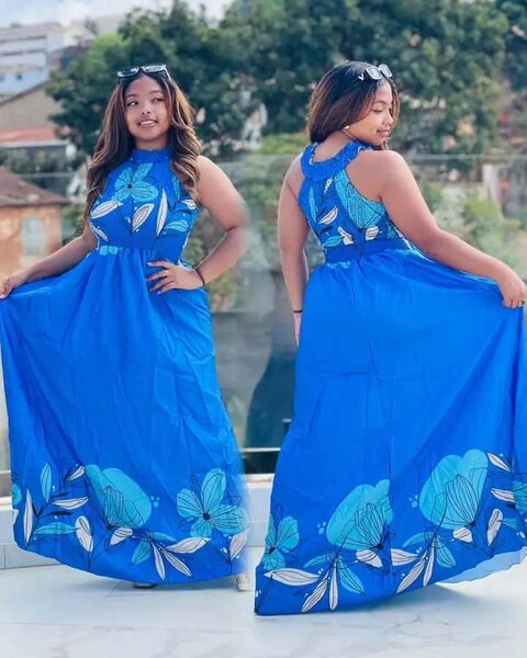 Robe Maxi Évasée Imprimé Papillon