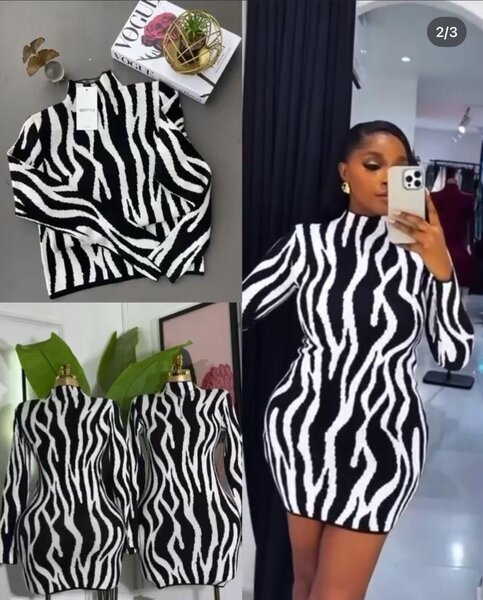 Robe zébrée tendance femme