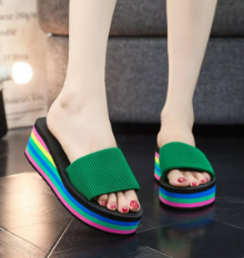 Rainbow slippers