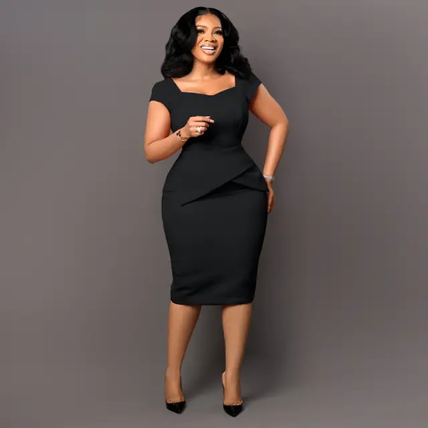 Short sleeve office dress