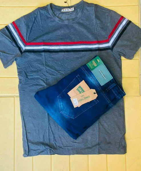 combo of a trousers and t shirt 