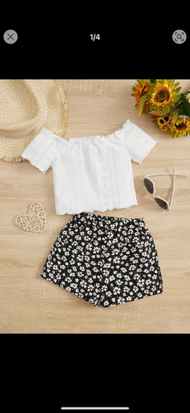 Tank Top with Floral Shorts. 7years