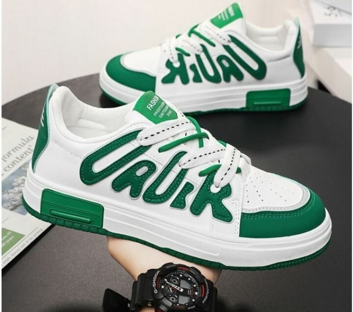 TOUPHY Men's Sneakers Low Top Shoes Lace Up-Green