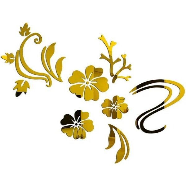 Décor mural floral doré