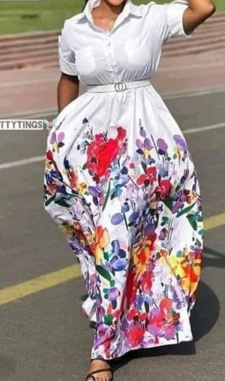 White dress with print