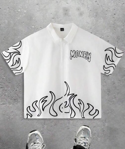 Chemise à motif flammes