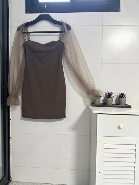 Elegant Sheer Sleeve Dress