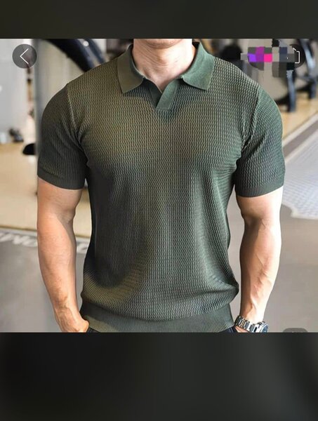 Polo homme en maille verte