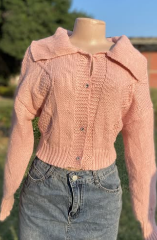 Short knitted sweater with buttons size: M