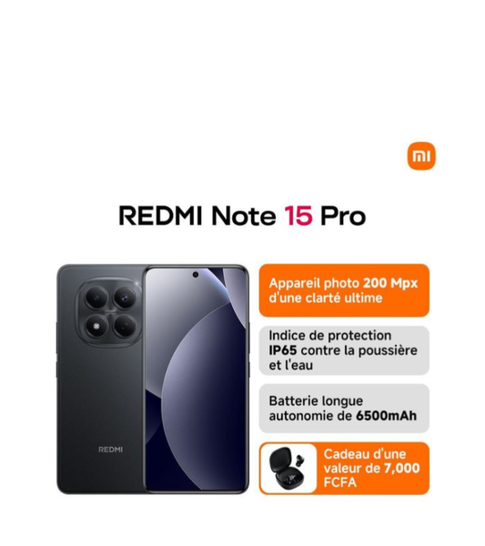 Redmi Note 15 Pro - Smartphone 200 Mpx, batterie 6500mAh