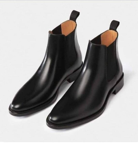 Bottes Chelsea En Cuir Noir