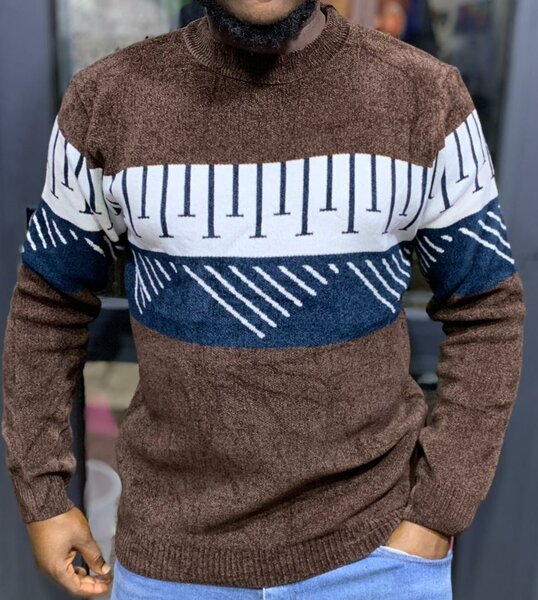 Pull homme motif géométrique