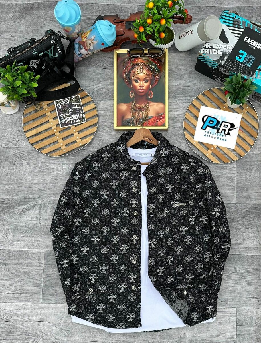 Veste en jean imprimée homme