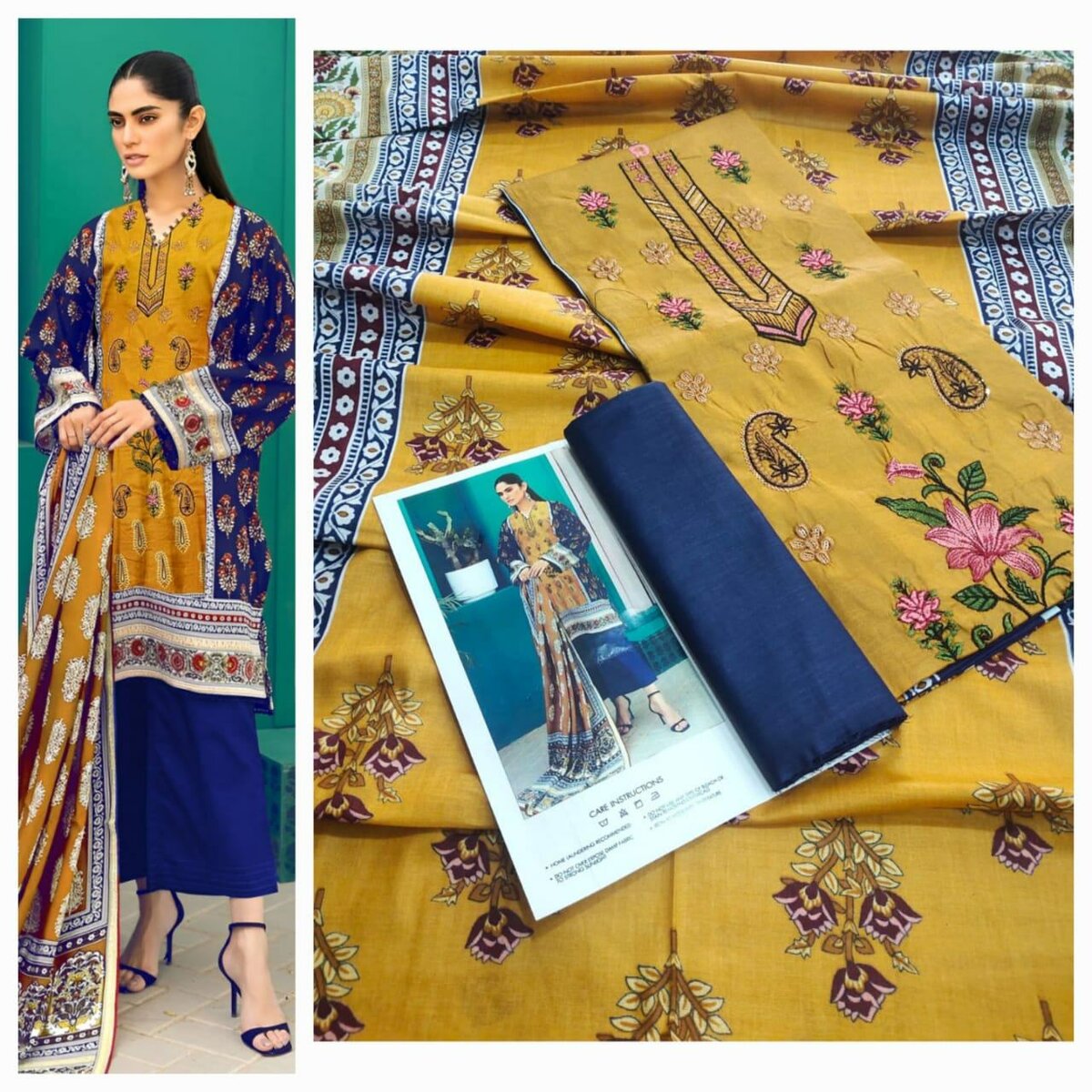 Printed lawn suit
