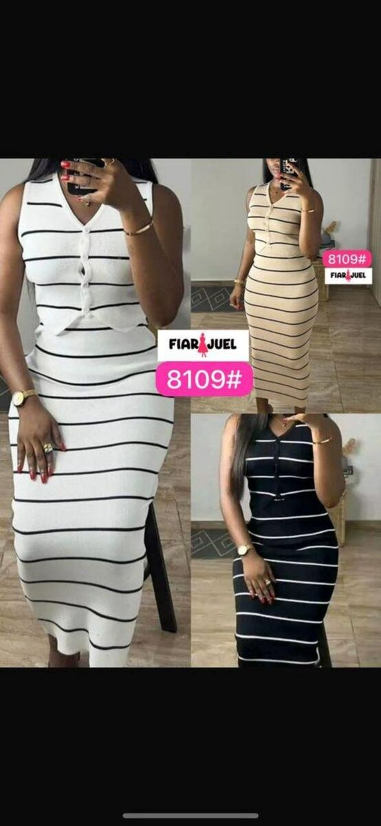 Robe longue rayée élégante