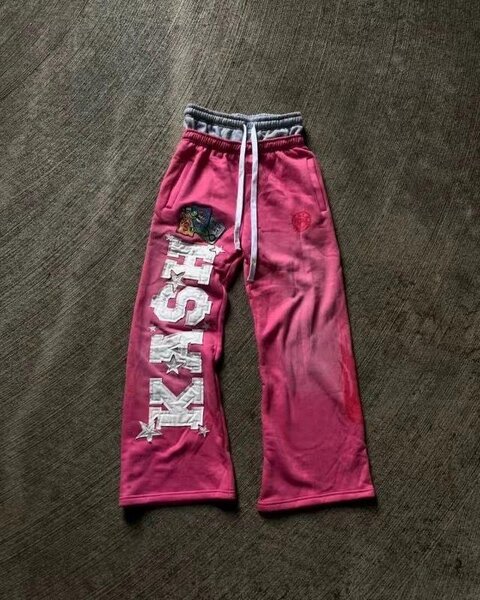 Pantalon jogging rose imprimé